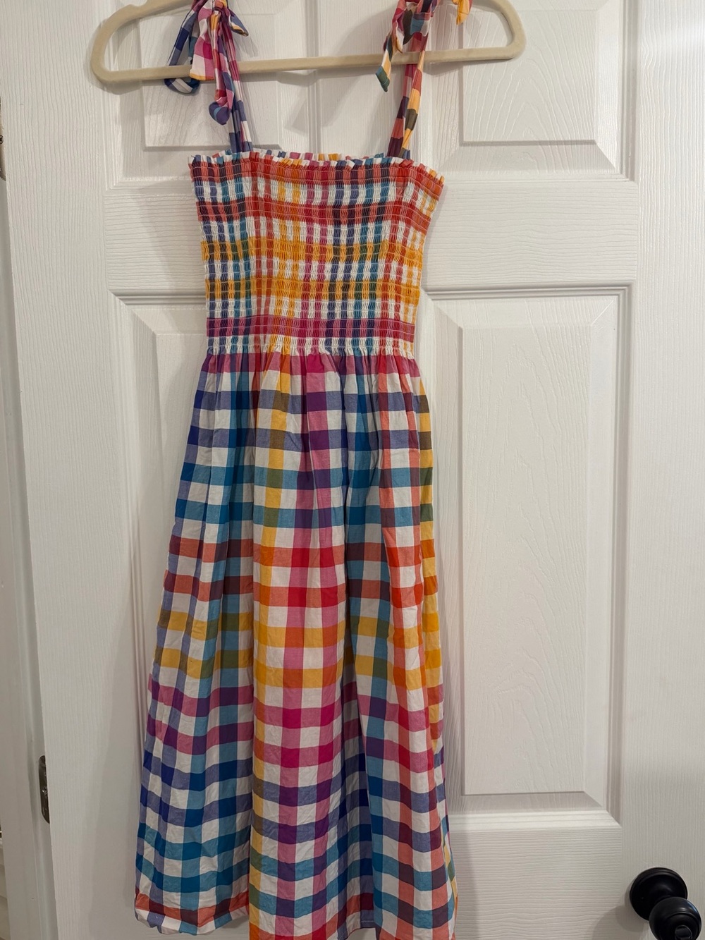 Women’s Tea Collection Multicolor Gingham Tie-Shoulder Dress